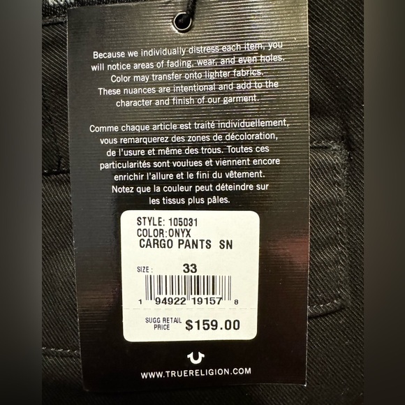 True Religion Cargo Pants Size 33 x 30.5 - Picture 9 of 11